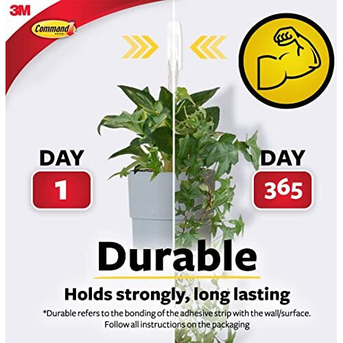 3M Command, Value Pack 6 Hooks, Holds Upto 1.3Kg, Removable, Comes Off With No Paint Damage, Medium Utility Wall Hooks, Heavy Duty - Plastic, White