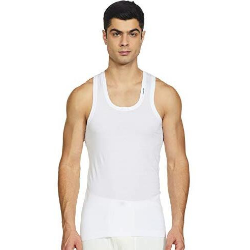 Rupa Frontline Sleeveless Vest For Men, 100% Cotton Material, Round Neck, Regular Fit, Pack Of 2 White