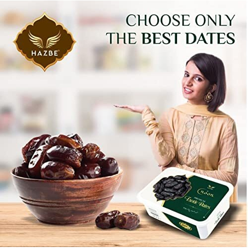 Hazbe Noon Premium Kalmi Dates | Soft And Juicy (400 Gm) | Saudi Arabia Dates