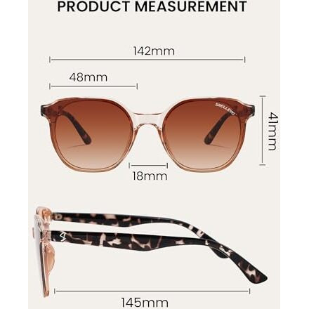 Shelleyo Unisex Wayfarer Sunglasses With Uv400 Protection, Smoke Brown Lenses With Golden And Tortoise Frame, Model Slm5015C7