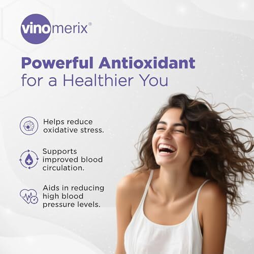 Vinomerix - Antioxidant, Grape Seed Extract | 95% Polyphenols | Helps In Reducing Blood Pressure, Oxidative Stress And Improve Blood Circulation | 600 Mg - 60 Veg Capsules
