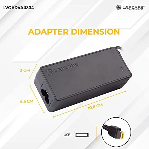 Lapcare Laptop Adapter For Lenovo Ideapad G50 G50-30 G50-45 G50-70 G50-80 65W Charger (Black)