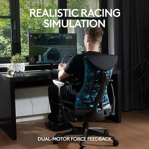 Logitech G29 Driving Force Racing Wheel And Floor Pedals, Real Force Feedback, Stainless Steel Paddle Shifters, Leather Steering Wheel Cover For Ps5, Ps4, Pc, Mac - Black