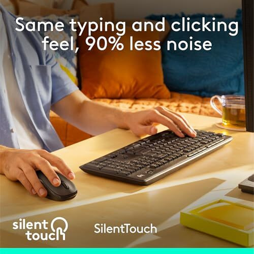 Logitech Mk295 Silent Wireless Mouse & Keyboard Combo With Silenttouch Technology, Full Numpad, Advanced Optical Tracking, Lag-Free Wireless, 90% Less Noise - Black
