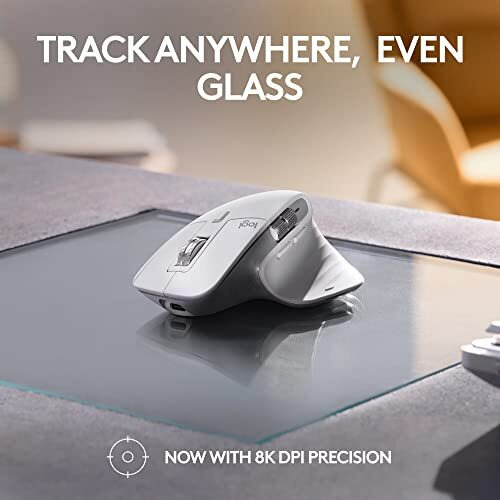 Logitech Mx Master 3S For Mac With Free Adobe Subscription - Wireless Bluetooth Mouse With Ultra-Fast Scrolling, Ergo, 8K Dpi, Quiet Clicks, Track On Glass, Customization, Usb-C - Pale Grey