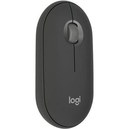 Logitech Pebble Mouse 2 M350S Slim Bluetooth Wireless Mouse, Portable, Lightweight, Customisable Button, Quiet Clicks, Easy-Switch For Windows, Macos, Ipados, Android, Chrome Os - Tonal Graphite