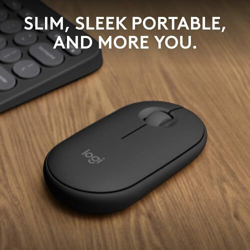 Logitech Pebble Mouse 2 M350S Slim Bluetooth Wireless Mouse, Portable, Lightweight, Customisable Button, Quiet Clicks, Easy-Switch For Windows, Macos, Ipados, Android, Chrome Os - Tonal Graphite