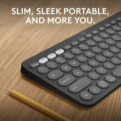Logitech Pebble Keys 2 K380S, Multi-Device Bluetooth Wireless Keyboard With Customisable Shortcuts, Slim And Portable, Easy-Switch For Windows, Macos, Ipados, Android, Chrome Os - Tonal Graphite