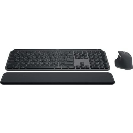 Logitech Mx Keys S Combo - Performance Wireless Keyboard And Mouse With Palm Rest, Customisable Illumination, Fast Scrolling, Bluetooth, Usb C, For Windows, Linux, Chrome, Mac