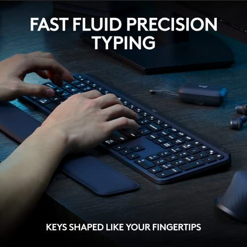 Logitech Mx Keys S Combo - Performance Wireless Keyboard And Mouse With Palm Rest, Customisable Illumination, Fast Scrolling, Bluetooth, Usb C, For Windows, Linux, Chrome, Mac