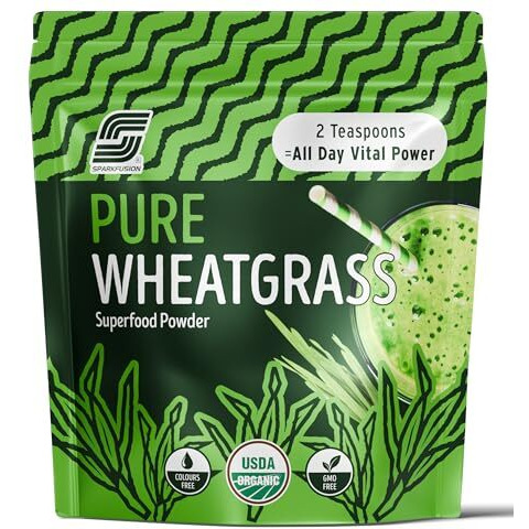 Sparkfusion 100% Pure Wheatgrass Powder 100Gm | Green Superfood Powder For Smoothies | Wheat Grass Juice Organic | Immunity Booster For Men And Women