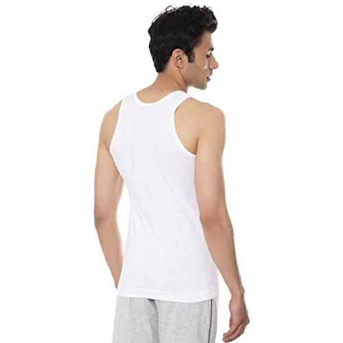 Frenchie Vip Frenchie Elite Men's Cotton Regular Fit Vest (Pack Of 4) (90 Cm), White