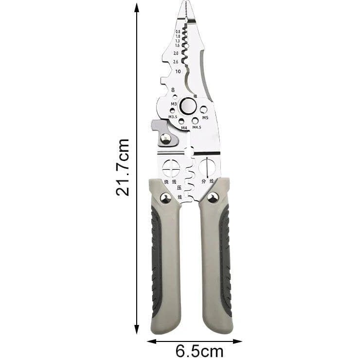 Adtala All In 1 Multifunction Stainless Steel Wire Puller Plier, Cable Looping, Splitting, Cutting Pliers Electrical Stripping Tool Wire Stripper And Crimping Tool For Electrician