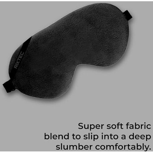 Rixtec Pack 2 Eye Mask For Sleeping With Adjustable Strap Super Soft Sleeping Mask Blind Fold For Comfortable Sleep Travelling Sleep Mask Pad For Men And Women