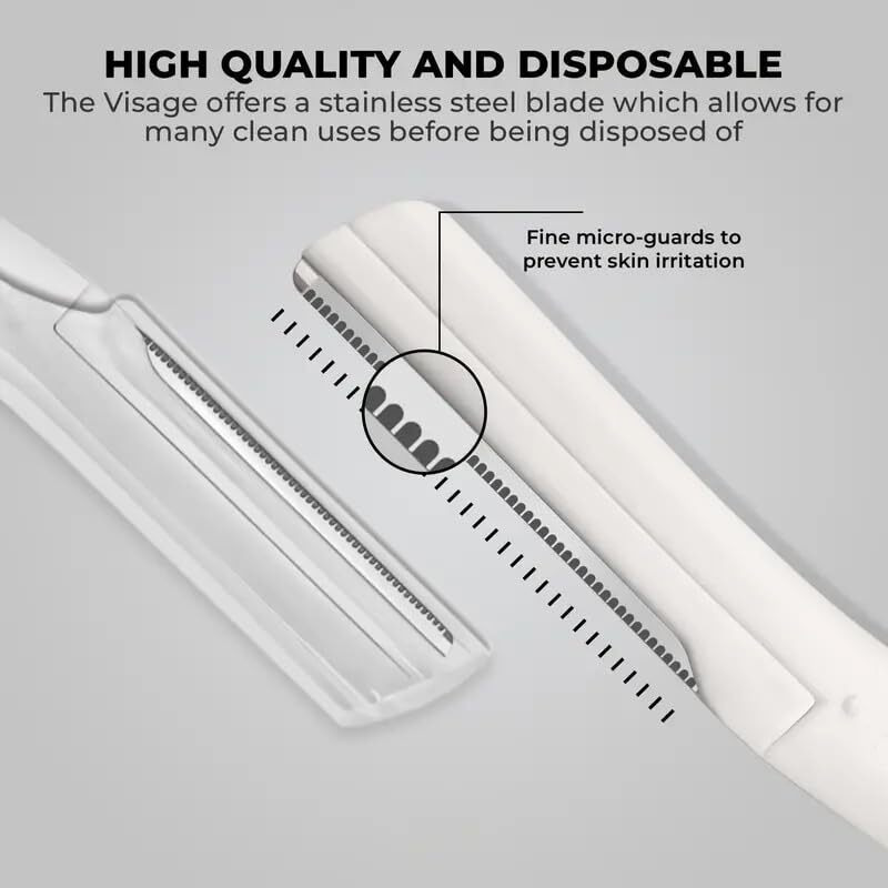 Spareque Face Eyebrow Razor Dermaplaning Tool Trimmer Precision Stainless Steel Multipurpose Hair Remover White Peach Fluff Hair Remover For Face