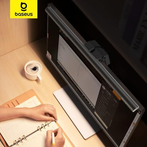Baseus Monitor Lights With Touch Sensor, Usb Powered Led, 3 Switchable Modes, Dimmable Computer Light For Home, Black,Aluminium