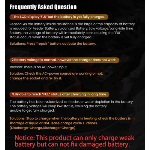 Verilux Fully Automatic Battery Charger 5A 12V, Car Battery Charger & Maintainer- Eu Plugfor Car, Motorcycle, Lawn Mower And More(Red)