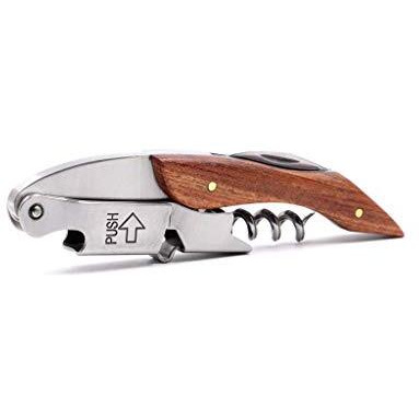 Hasthip Waiters Corkscrew Wine Bottle Opener Professional Stainless Steel Wood Handle Foil Cutter