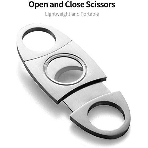 Hasthip Stainless Steel Pocket Cigar Tool Cigar Cutter With Double Guillotine Cutter Blades Nipping Off The End Of Cigar For Most Size Of Cigars (Multicolour)
