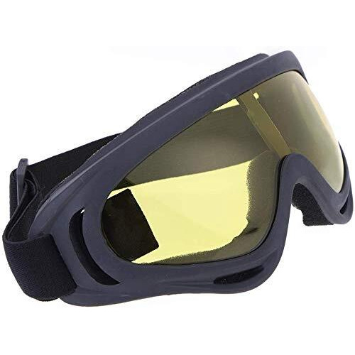 Proberos Uv400 Windproof X400 Goggles Motorcycle Glasses Helmet Goggles For Outdoor Riding Cycling Accessories Frame Length 18Cm Gifts For Men (Yellow)