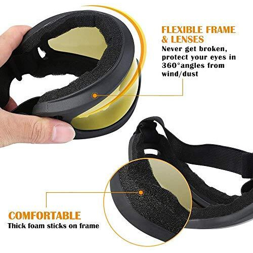 Proberos Uv400 Windproof X400 Goggles Motorcycle Glasses Helmet Goggles For Outdoor Riding Cycling Accessories Frame Length 18Cm Gifts For Men (Yellow)