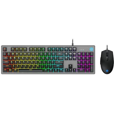 Hp Km300F Wired Usb Gaming Keyboard And Mouse Set, Membrane Backlit, 26 Keys Anti-Ghosting, 3 Led Indicators & 3D 6K Usb Mouse With 6400Dpi,Six-Speed Cyclic Resolution Switching, Black