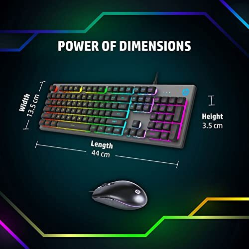 Hp Km300F Wired Usb Gaming Keyboard And Mouse Set, Membrane Backlit, 26 Keys Anti-Ghosting, 3 Led Indicators & 3D 6K Usb Mouse With 6400Dpi,Six-Speed Cyclic Resolution Switching, Black