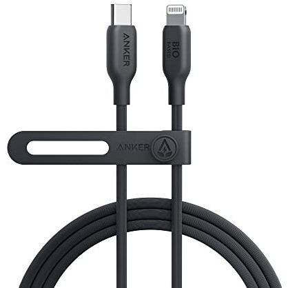 Anker Usb-C To Lightning Cable, Mfi Certified Iphone Charging, 6Ft Phantom Black For Iphone 14/14Pro/14Pro Max/13/13 Pro/12/11/X/Xs/Xr/8 Plus - Fast Charging, Bio-Based (Charger Not Included)