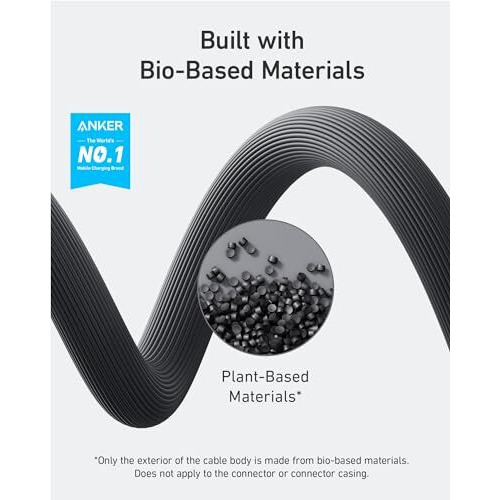 Anker Usb-C To Lightning Cable, Mfi Certified Iphone Charging, 6Ft Phantom Black For Iphone 14/14Pro/14Pro Max/13/13 Pro/12/11/X/Xs/Xr/8 Plus - Fast Charging, Bio-Based (Charger Not Included)