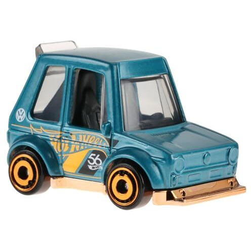 Hot Wheels 164 Scale Die-Cast Vehicle Tooned Volkswagen Golf Mk1 With Turquoise- & Copper-Colored Deco To Celebrate Hw 56Th Anniversary