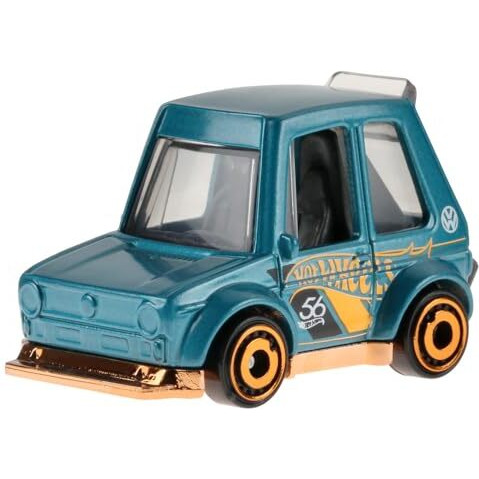 Hot Wheels 164 Scale Die-Cast Vehicle Tooned Volkswagen Golf Mk1 With Turquoise- & Copper-Colored Deco To Celebrate Hw 56Th Anniversary