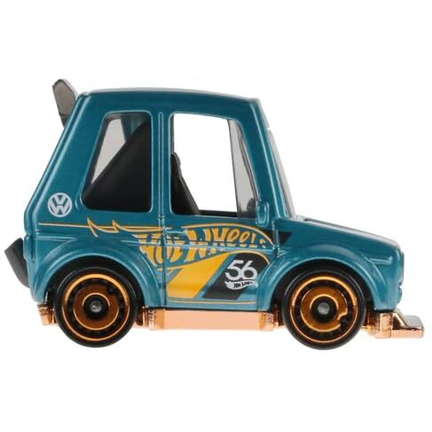 Hot Wheels 164 Scale Die-Cast Vehicle Tooned Volkswagen Golf Mk1 With Turquoise- & Copper-Colored Deco To Celebrate Hw 56Th Anniversary