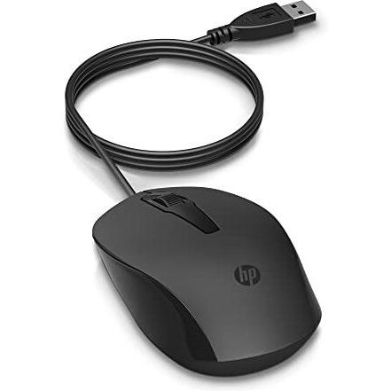 Hp 150 Wired Mouse- Elegant Ergonomic Design, 1600 Dpi Optical Tracking, Usb Plug & Play / 3 Years Warranty (240J6Aa), Black