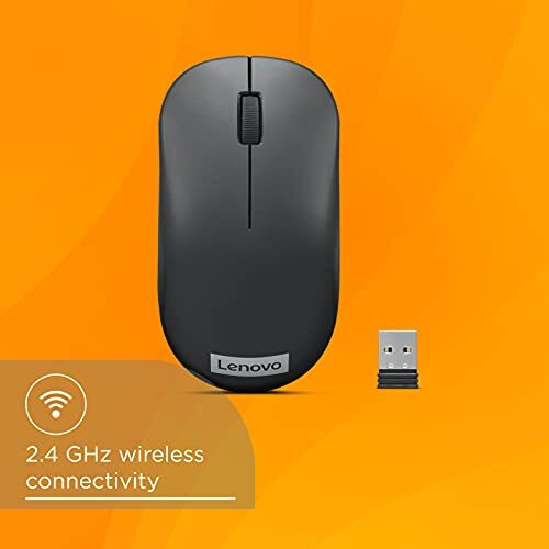Lenovo 130 Wireless Compact Mouse, 1K Dpi Optical Sensor, 2.4Ghz Wireless Nanousb, 10M Range, 3Button(Left,Right,Scroll) Upto 3M Left/Right Clicks, 10 Month Battery, Ambidextrous, Ergonomic Gy51C12380