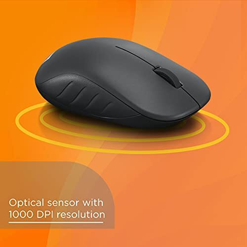 Lenovo 130 Wireless Compact Mouse, 1K Dpi Optical Sensor, 2.4Ghz Wireless Nanousb, 10M Range, 3Button(Left,Right,Scroll) Upto 3M Left/Right Clicks, 10 Month Battery, Ambidextrous, Ergonomic Gy51C12380