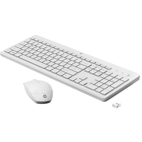 Hp 230 Wireless Keyboard And Mouse Combo, 2.4Ghz Usb Dongle, 1600 Dpi, Windows Pc Compatible, Full-Size Keyboard With Numeric Pad, 12 Function Keys, 1-Year Warranty, 0.56 Kg, White, 3L1F0Aa