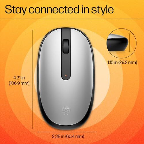 Hp 240 Bluetooth Mouse/Ambidextrous Compact Size Portable Mouse/Red Optical Tracking/1600 Dpi/3 Years Warranty/Pike Silver (43N04Aa)