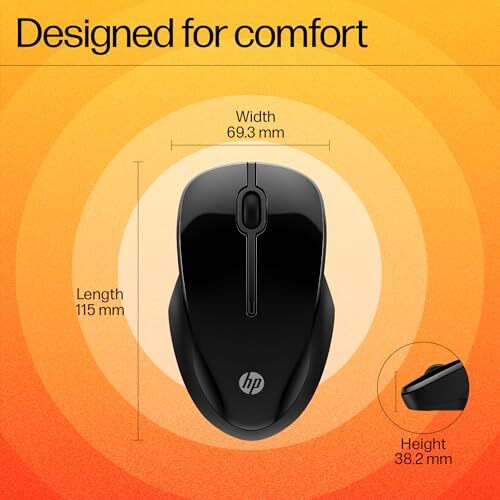 Hp 250 Dual Mode Wireless Mouse (2.4Ghz Wireless, Bluetooth/Multidevice,1 Aa Battery Gives 12 Months Life, Upto 1600 Dpi Wireless Optical Mouse) Matte Black