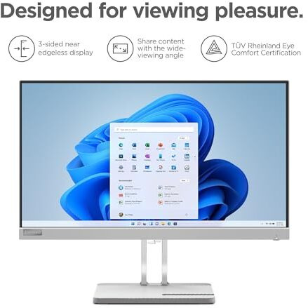 Lenovo L-Series 54.48 Cm (21.4Inch) | Fhd Ultraslim Monitor |16.7Mn Colors, 75Hz, 4Ms, Amd Freesync, Hdmi,Tuv Eye Comfort & Low Blue Light, Smart Display Customization Artery, Grey, L22E-40