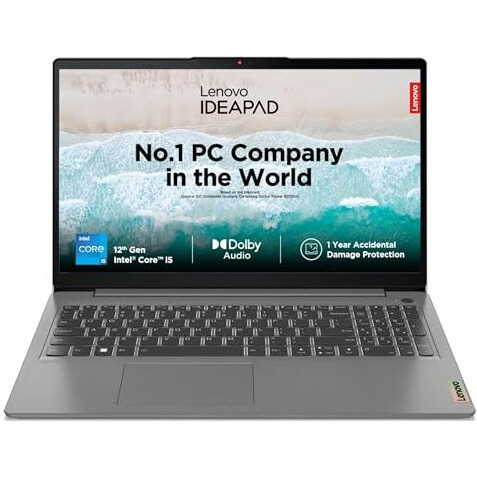 Lenovo Ideapad Slim 3 12Th Gen Intel Core I5 15.6" (39.62Cm) Fhd Thin & Light Laptop (16Gb/512Gb Ssd/Windows 11/Office 2021/Backlit/2Yr Warranty/3Months Game Pass/Arctic Grey/1.63Kg), 82Rk0085In