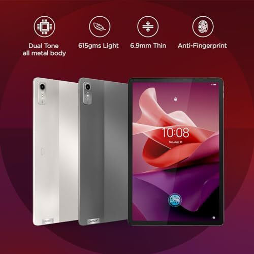 Lenovo Tab P12| 12.7 Inch| 8 Gb, 128 Gb Expandable| 3K Display| 10200 Mah Battery| Jbl Quad Speakers With Dolby Atmos|Wi-Fi 6 Certified| Octa-Core Processor|13 Mp Front Camera (Storm Grey, Zach0070In)