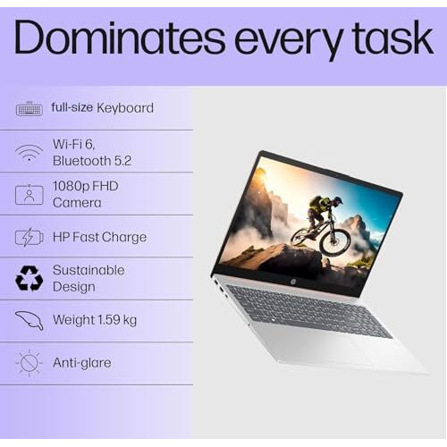 Hp 15, 13Th Gen Intel Core I3-1315U, 8Gb Ddr4, 512Gb Ssd, (Win 11, Office 21, Grey, 1.59Kg), Anti-Glare, Micro-Edge,15.6-Inch(39.6Cm), Fhd Laptop, Intel Uhd Graphics, 1080P Fhd Camera, Fd0006Tu