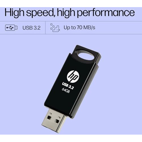 Hp 712W 64Gb Usb 3.2 Flash Drive- Black