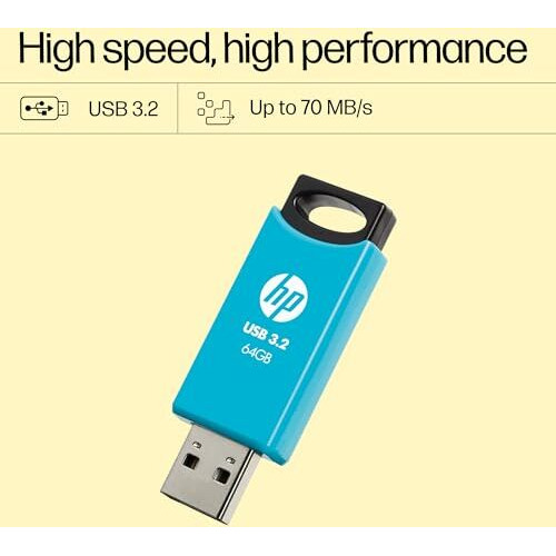 Hp 712W 64Gb Usb 3.2 Flash Drive- Blue