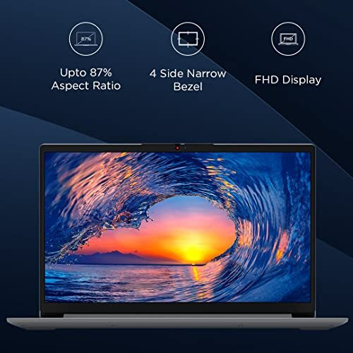 Lenovo Ideapad 1, Amd Ryzen 5 5500U, 8Gb Ram, 512Gb Ssd, Fhd, 15.6"/39.62Cm, Windows 11, Msoffice 2021, Grey, 1.6Kg, 82R400Brin, Integrated Amd Graphics, Hd Camera, 1 Year Adp Free, Thin &Light Laptop