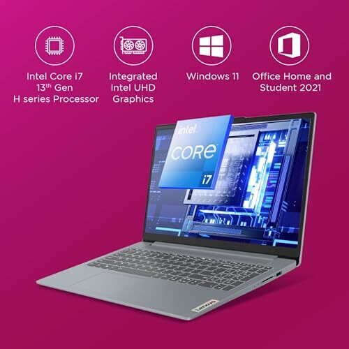 Lenovo Ideapad Slim 3, Intel Core I7-13620H, 13Th Gen, 16Gb Ram, 512Gb Ssd, Fhd Ips 300 Nits, 15"/38.1Cm, Windows 11, Msoffice 21, Grey, 1.6Kg, 83Em008Gin,1Yr Adp Free,Alexa Built-In Laptop