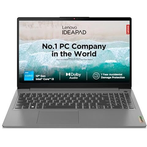 Lenovo Ideapad 3 12Th Gen Intel Core I3-1215U 15 Inch (39.65Cm) Fhd Thin & Light Laptop (16Gb/512Gb Ssd/Windows 11/Office 2021/1Yr Adp Free/3Months Game Pass/Arctic Grey/1.63Kg), 82Rk017Rin