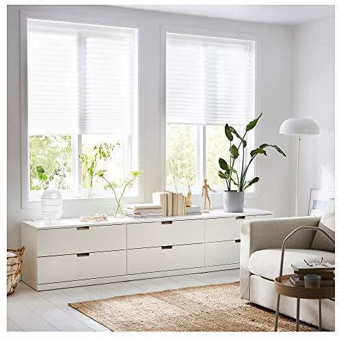 Ikea Polyester Haren Pleated Blind (White, 90X190 Cm)