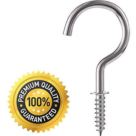 A10Shop Iris 2-Inch Steel Cup Ceiling Hook Holder | Kitchen Accessories Items | Hooks For Wall Without Drilling | Nickel Finish, Pack Of 10
