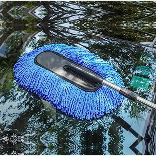 Lukzer Car Duster With Extendable Handle  Microfiber, Washable & Reusable Dust Cleaner For Home, Ceiling Fans & Hard-To-Reach Areas